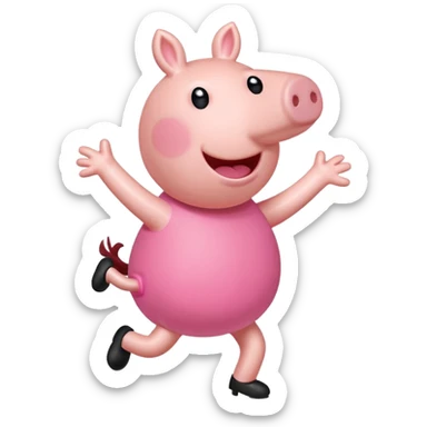 Peppa pig doing the griddy sticker