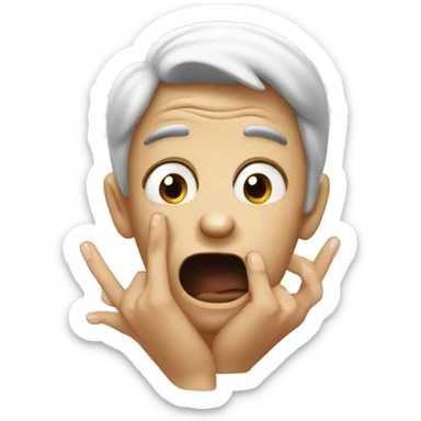 Scared person bites finger nails sticker