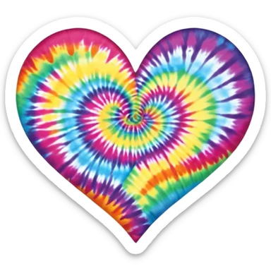 Tie dye heart sticker