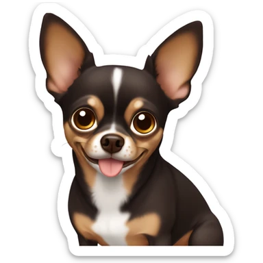 dark brown chihuahua with light brown eyebrows sticker