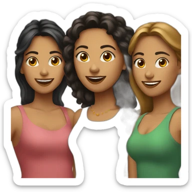 3 latin female friends sticker