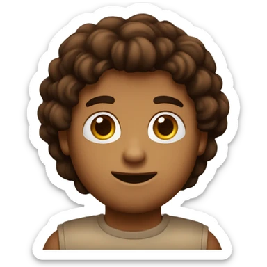 Chico con pelo marron y pelo castaño que tenga un buzo negro y ojos marrones sticker