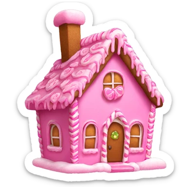 Pink gingerbread house sticker