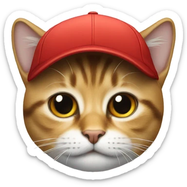 a cap with a cat on it sticker