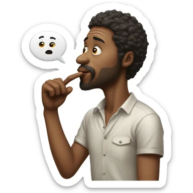 realistic portrait of a man blowing a kiss sticker