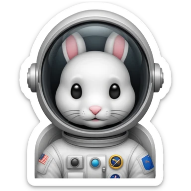 black rabbit astronaut sticker