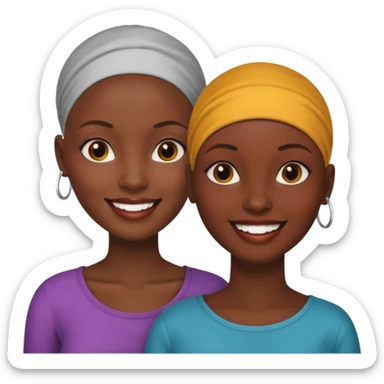 Ma meilleur amie africaine et moi (femme) africaine tous deux cheveux rasé sticker