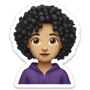 Métis teenager with black curly hair sticker