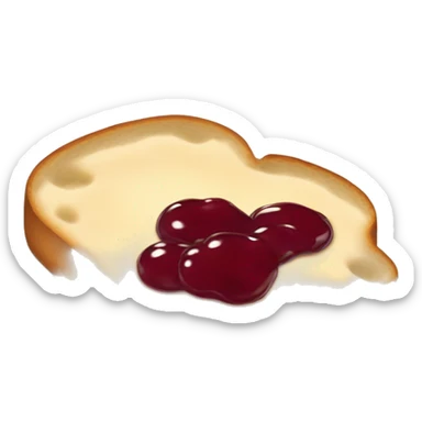 A slice of bread greased with jam sticker