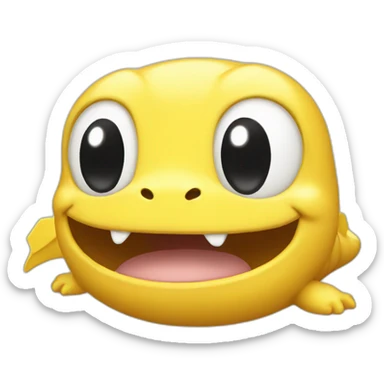 Salamander with a pikachu face sticker
