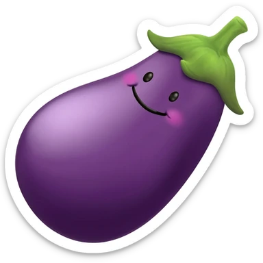 happy eggplant sticker