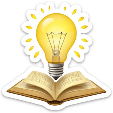 an emoji: a light bulb in a book, symbolizing inspiration sticker