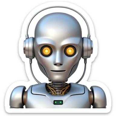 a drunk humanoid robot sticker