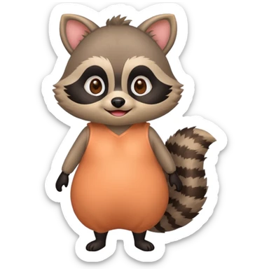 Raccoon in a peach costume 🦝🍑  sticker