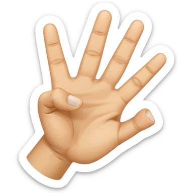 light skin fingers cross with thumb out sticker