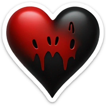 Red and black gothic heart sticker