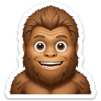 cute bigfoot man, smiling sticker