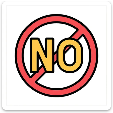 the word NO sticker