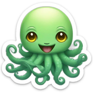 cute kraken cute face zen sticker