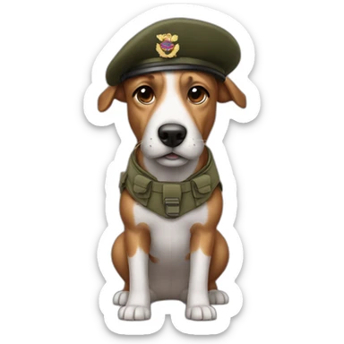 Dog wearing a parachute regiment beret sticker