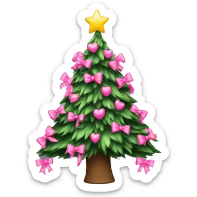 christmas tree with pink bows  sticker