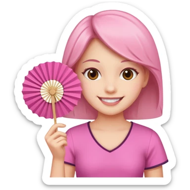 Clean girl pink fan and I love sticker