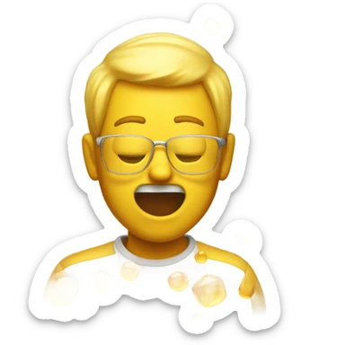 yellow man throwing up honey sticker