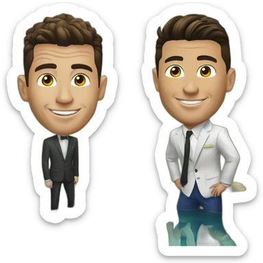 Cristiano Ronaldo met un petit pond à messi sticker