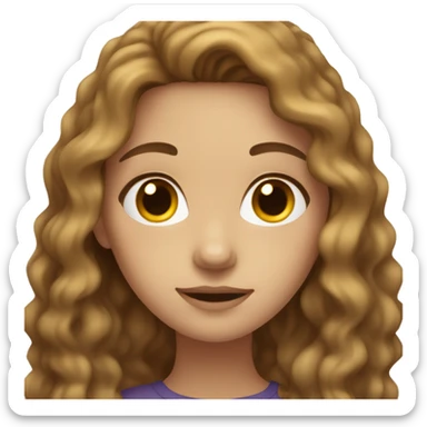 girl with light brown wavy hair and dark brown eyes sticker