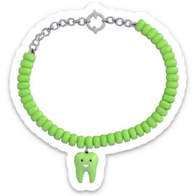 green bracelet with tooth charms sticker