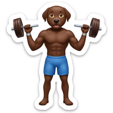 Chocolate lab working out sticker