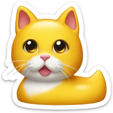 Rubber duck in a form of a cat sticker