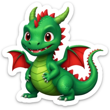 Cute cartoon dragon with the word fuck on it sticker