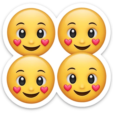 smiling face with 3 black hearts sticker
