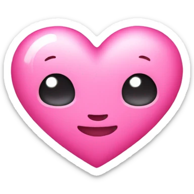 pink kawaii cute heart emoji sticker