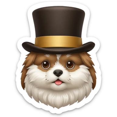 Shitzu with top hat sticker