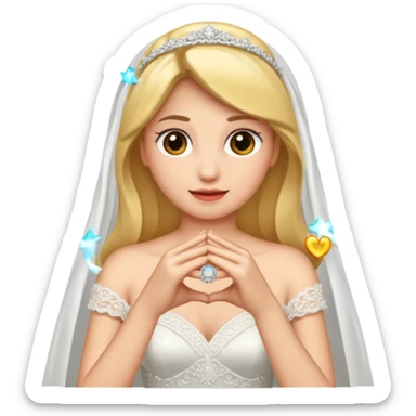 bride with wedding ring sticker
