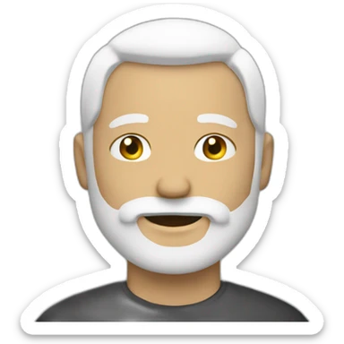 bearded with some white hair male in focus add some  sticker