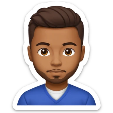 Raz B with dark brown hair sticker