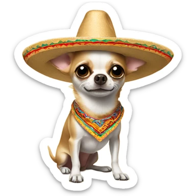 Chihuahua wearing a sombrero sticker