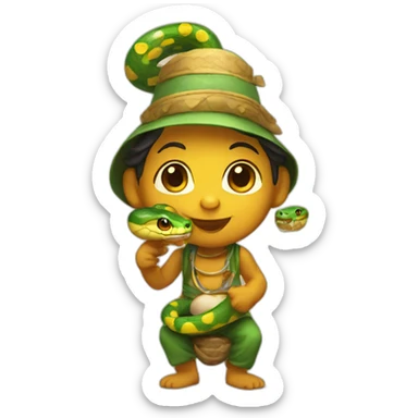 cute snake charmer sticker