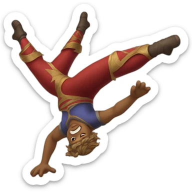 medieval circus acrobat doing a backflip sticker