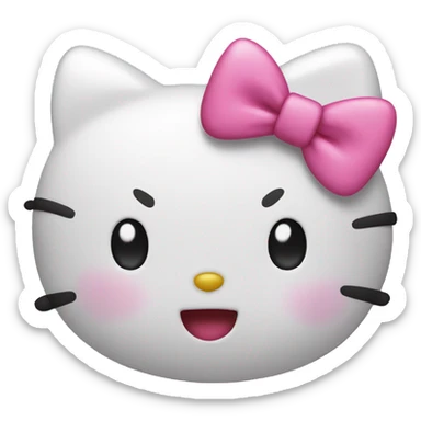hello kitty with pink bow blowing a kiss sticker