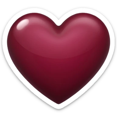A deep bordeaux colored heart sticker