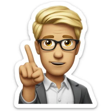 nerd raising a finger to say excuse me sticker