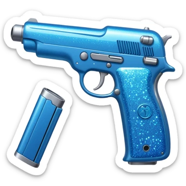 glitter blue cian gun sticker