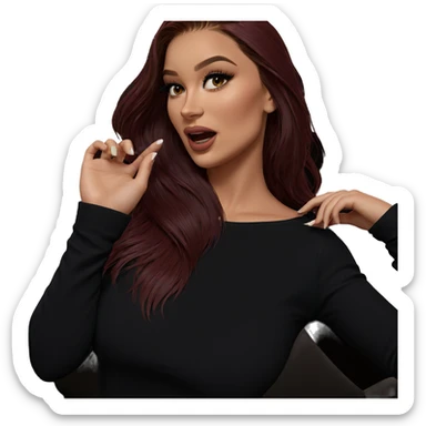 girl in black shirt sticker