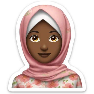 girl with hijab and modern flower blouse sticker