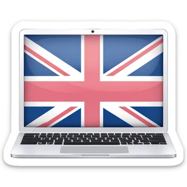 pastel laptop on the screen British flag sticker