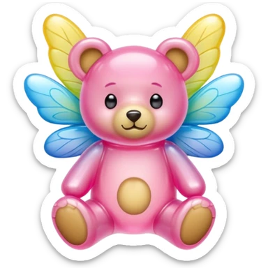 gummy teddy bear with fairy wings sticker